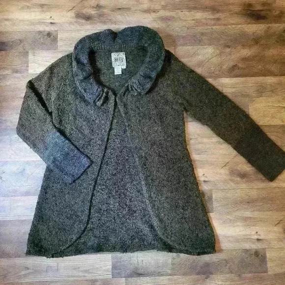 Curio Green Wool Blend Cardigan Sweater Size M - Picture 2 of 6